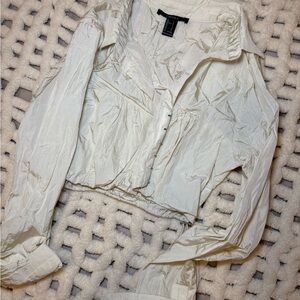 Forever 21 White Bomber Jacket